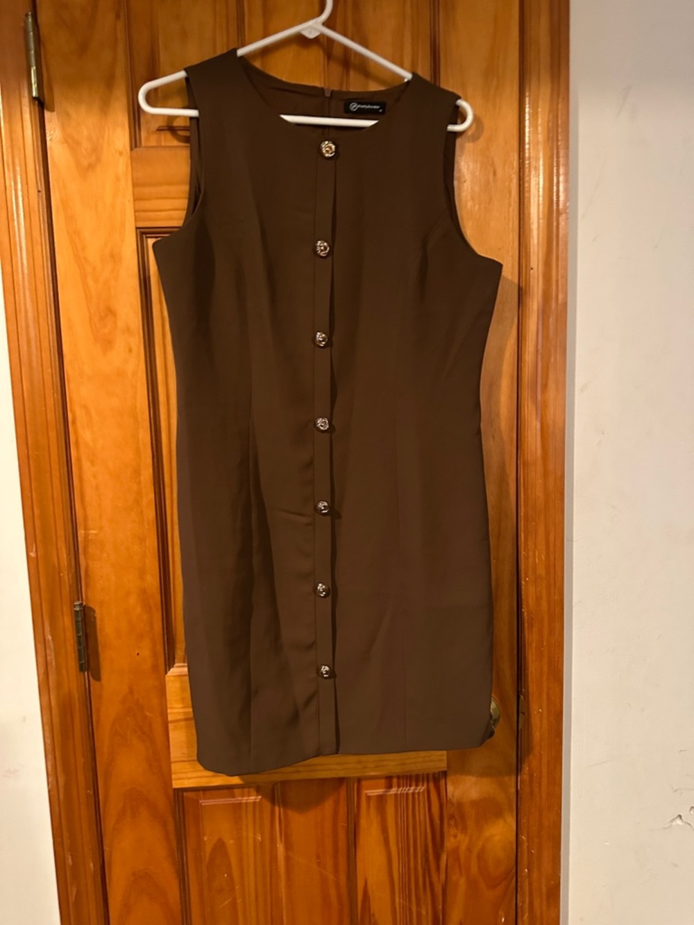Sleeveless Brown Button-Front Mini Dress by Apt. 9